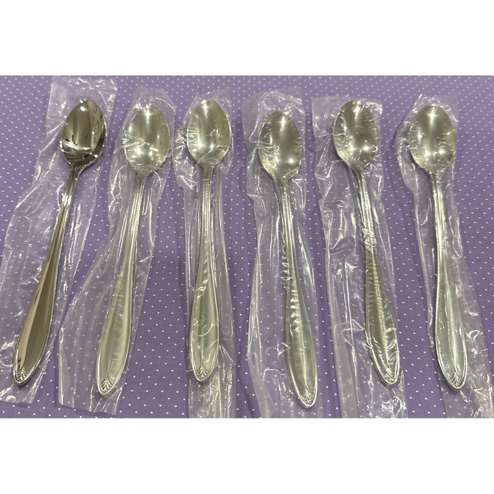 Lenox Covington Stainless Steel‎ Flatware Ice Tea Spoon Spoons Set of 6 NEW